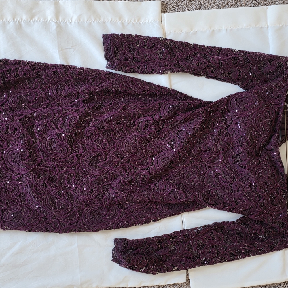 Burgundy Sparkly Strapless Dress